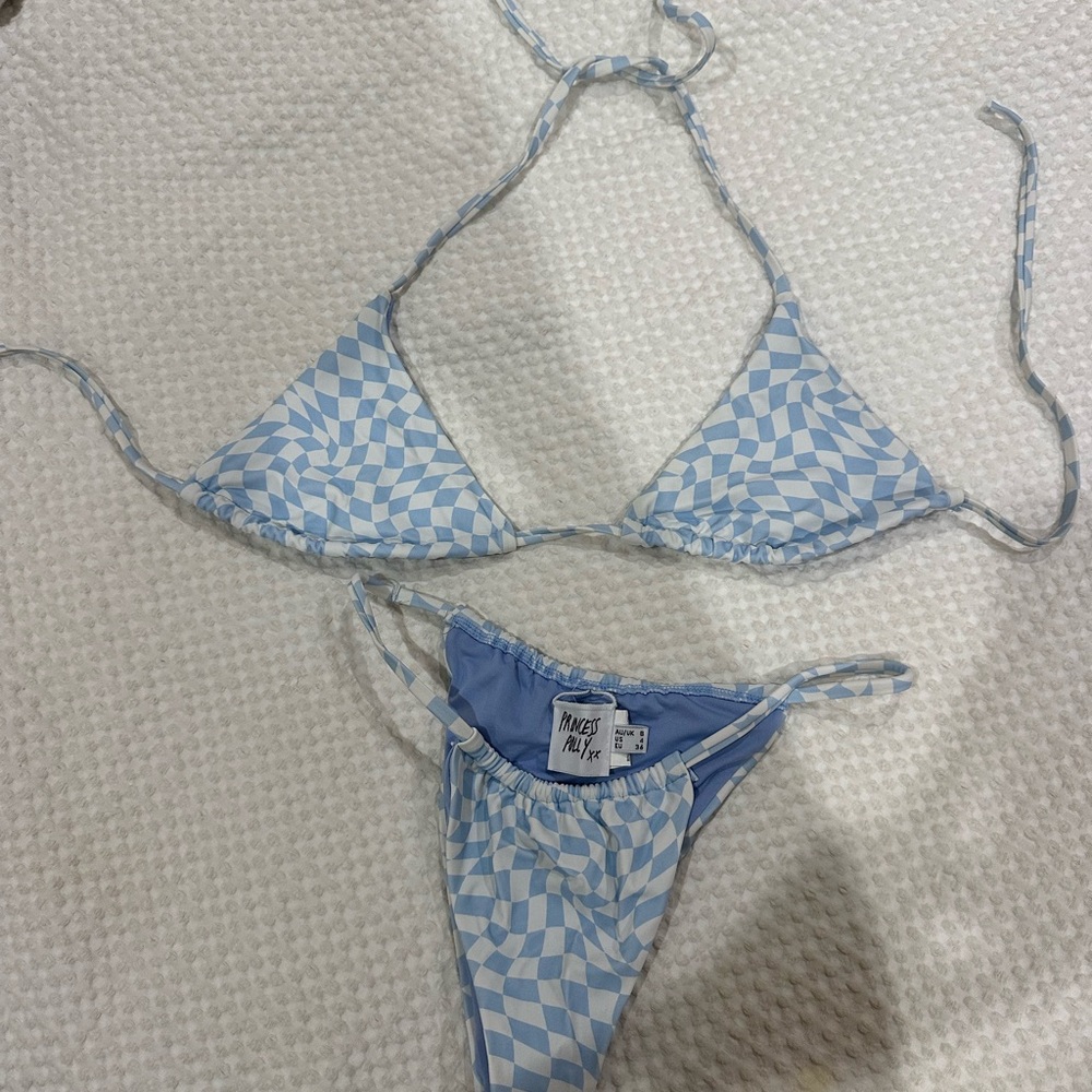 Princess Polly Blue and White Checkered Bikini - Picture 2 of 6